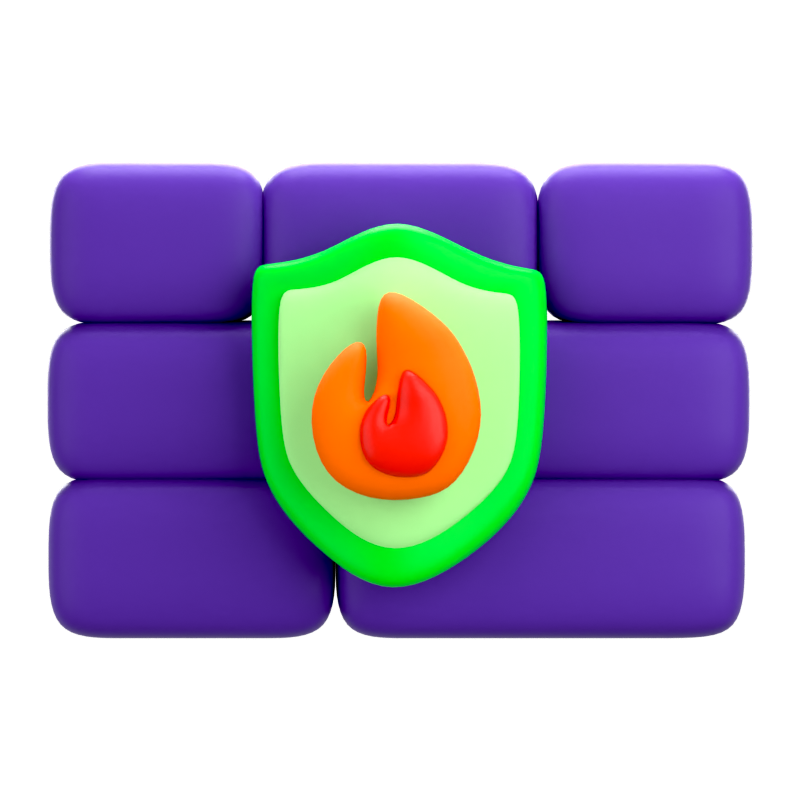 Cyber Firewall 3D-Symbol