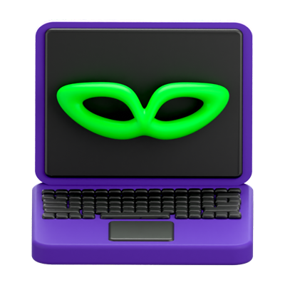 Cyber Laptop 3D Icon 3D Graphic