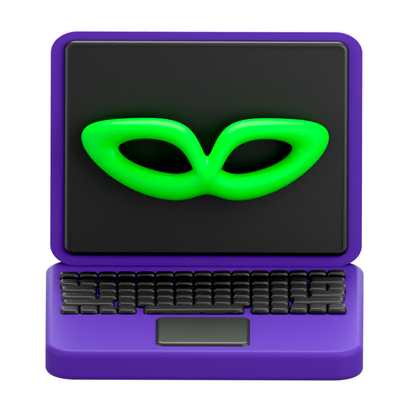 Cyber Laptop 3D Icon 3D Graphic