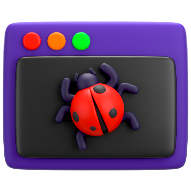 Cyber Bug App 3D Icon 3D Graphic