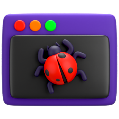 Cyber Bug App 3D-Symbol 3D Graphic