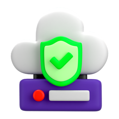 Cyber Cloud Server 3D Icon 3D Graphic