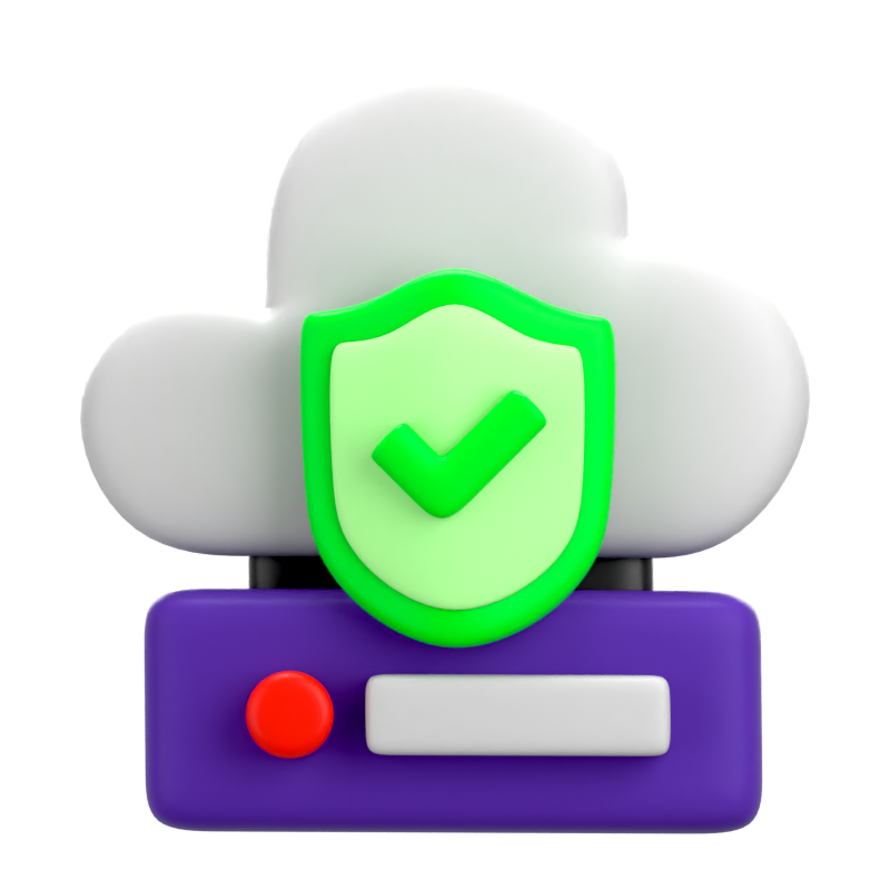 Cyber Cloud Server 3D Icon 3D Graphic