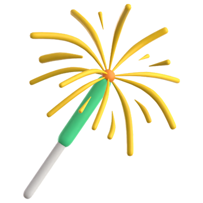 Sparkler 3D Icon 3D Graphic