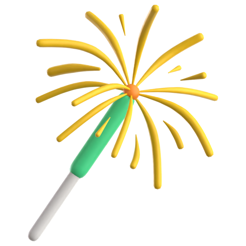 Sparkler 3D Icon 3D Graphic