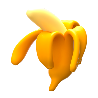 Banane 3D-Symbol 3D Graphic