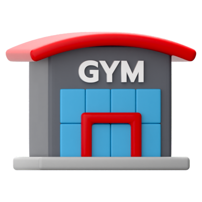 Fitnessstudio Gebäude 3D Icon 3D Graphic