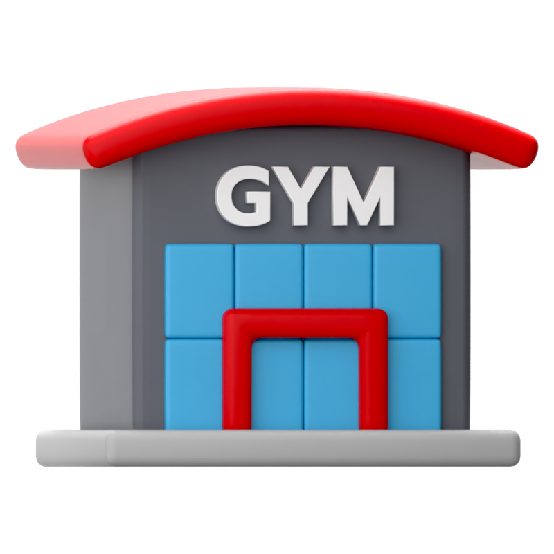 Fitnessstudio Gebäude 3D Icon 3D Graphic