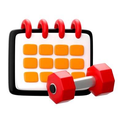 Gym Calendar 3D Icon 3D Graphic