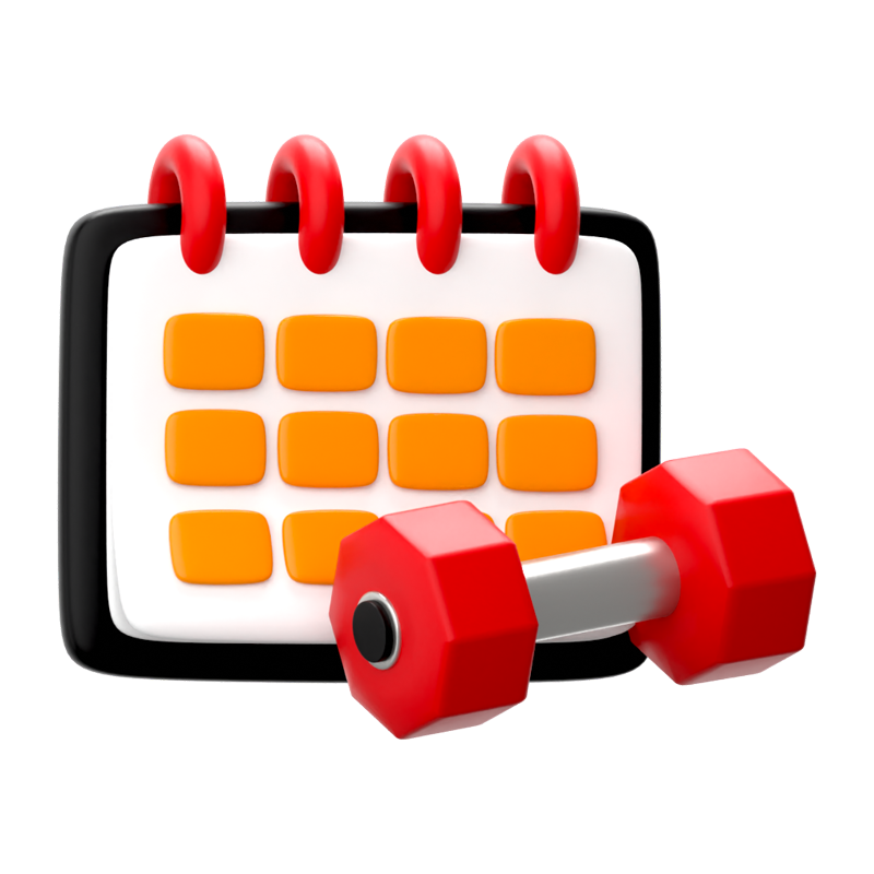 Fitnessstudio Kalender 3D Icon