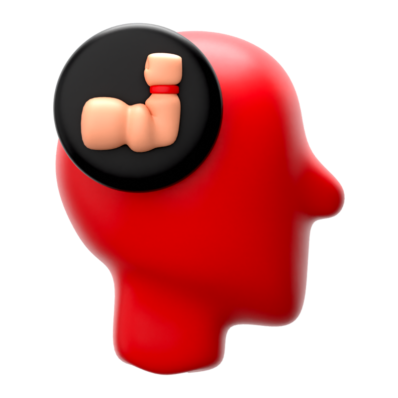 Muscle Mind 3D Icon 3D Graphic