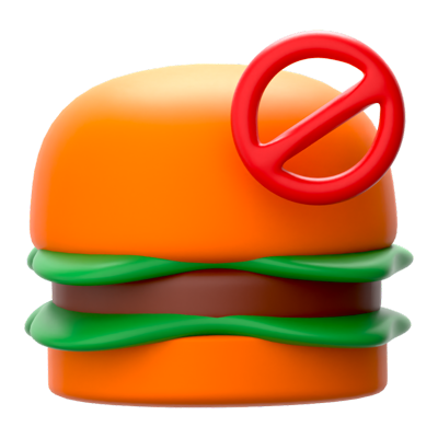 Kein Junkfood 3D-Symbol 3D Graphic