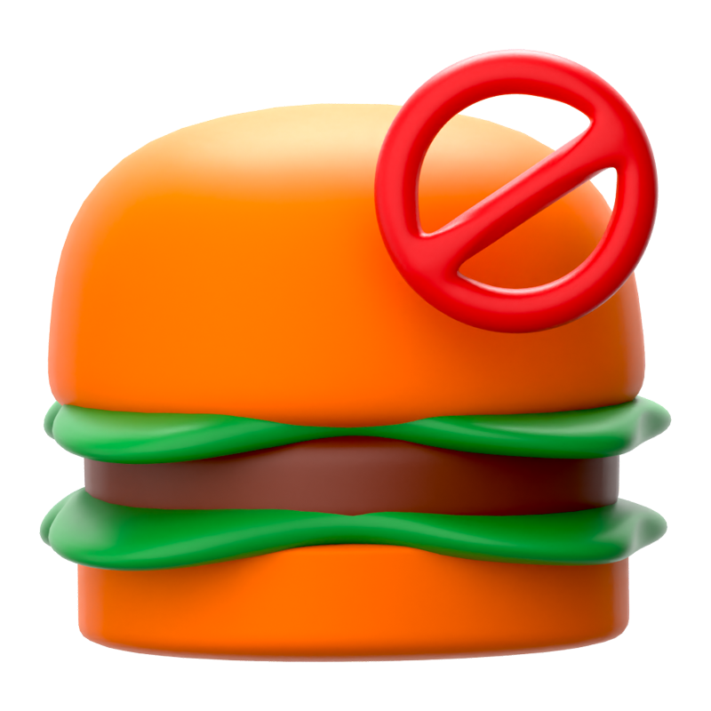 Kein Junkfood 3D-Symbol 3D Graphic