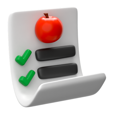 Diet List 3D Icon 3D Graphic