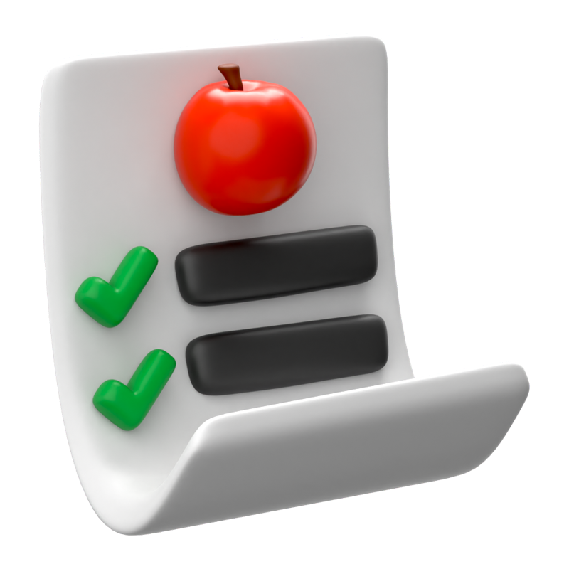 Diet List 3D Icon 3D Graphic