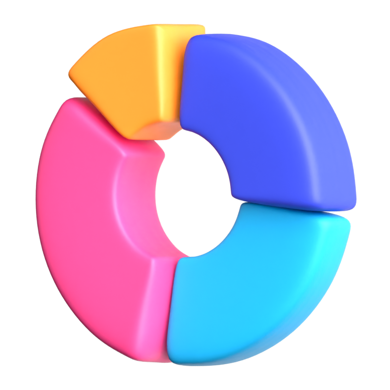 Tortendiagramm 3D-Symbol 3D Graphic