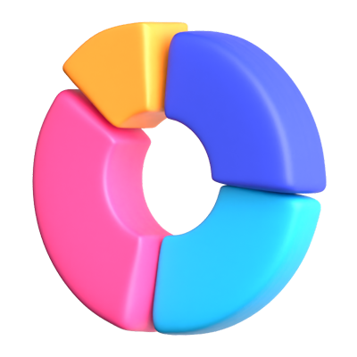 Tortendiagramm 3D-Symbol 3D Graphic