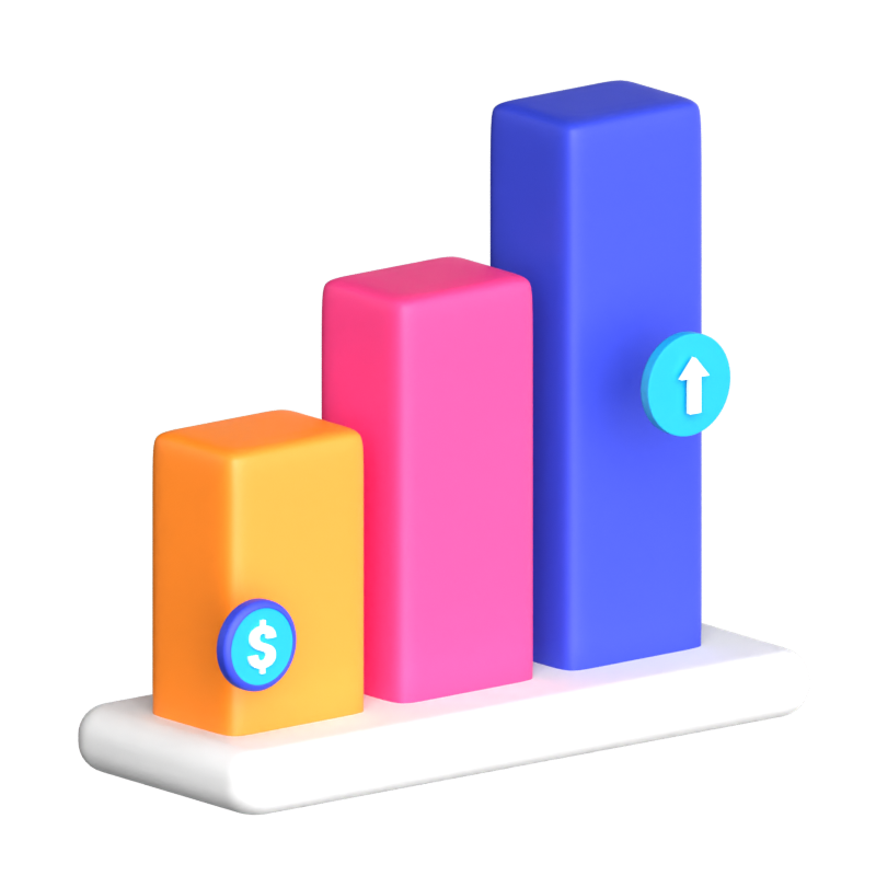 차트 막대 3D 아이콘 3D Graphic