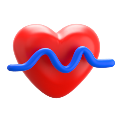 Heart Beat 3D Icon 3D Graphic