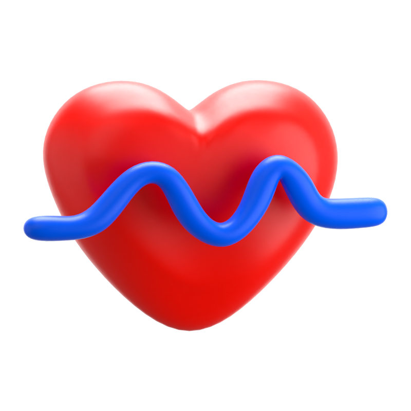 Heart Beat 3D Icon 3D Graphic