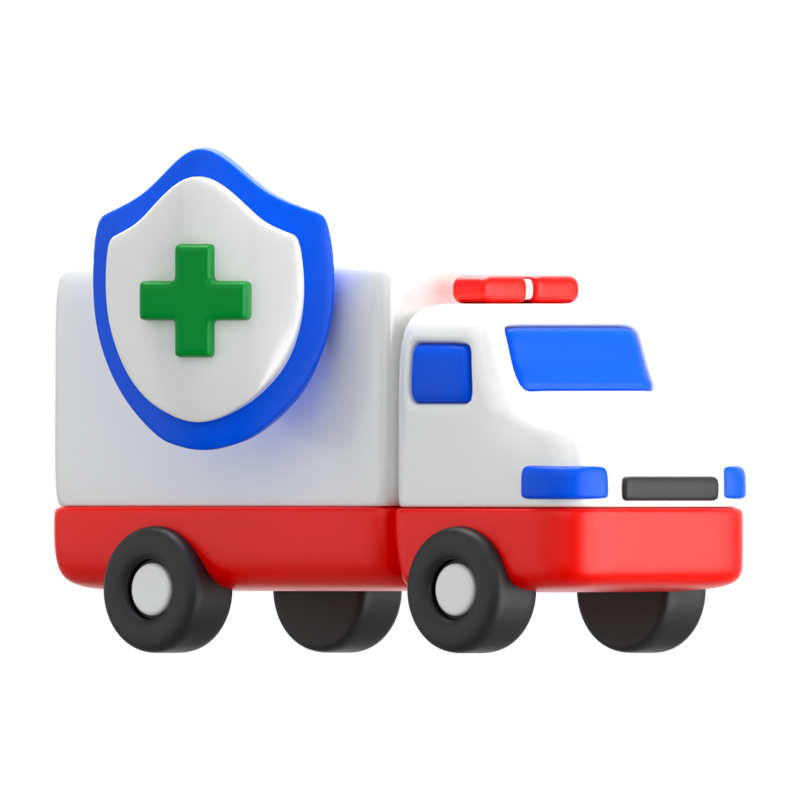 Ícone 3D de ambulância