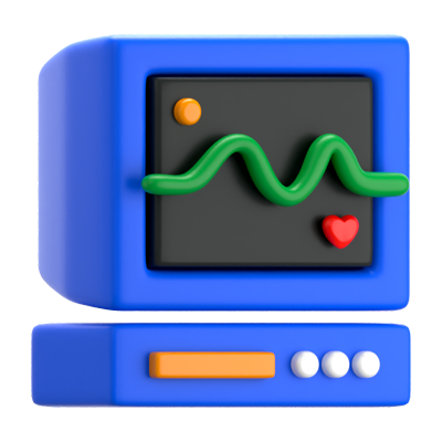 Medical Monitor 3D Icon 3D Graphic