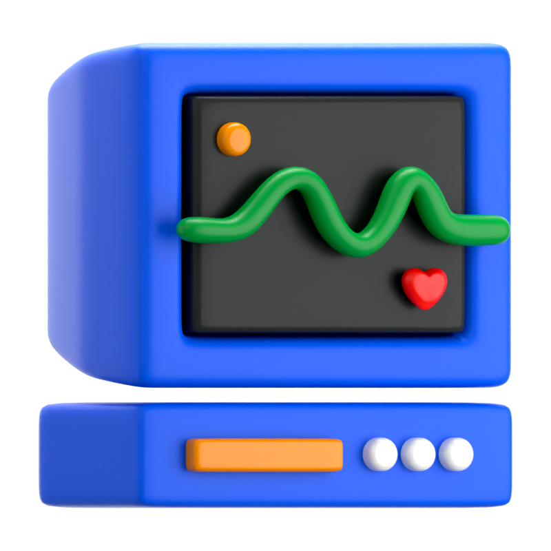 Ícone 3D de monitor médico 3D Graphic