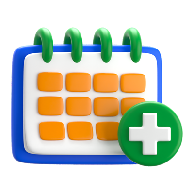 calendario médico icono 3d 3D Graphic