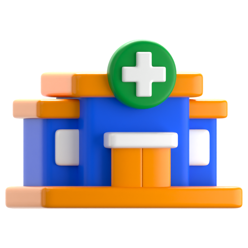 Krankenhaus 3D-Symbol 3D Graphic