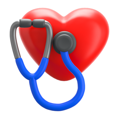 Heart Stethoscope 3D Icon 3D Graphic