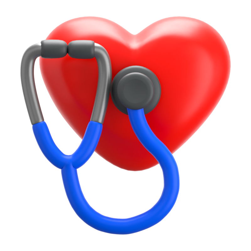 Heart Stethoscope 3D Icon 3D Graphic