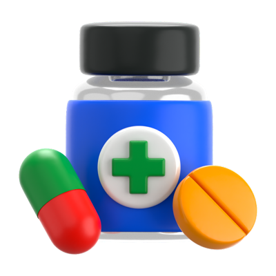 Medicine Bottle Jar 3D Icon 3D Graphic