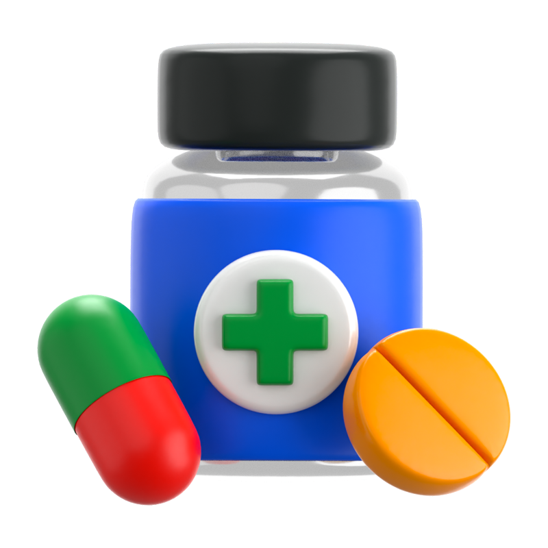 Medicine Bottle Jar 3D Icon 3D Graphic