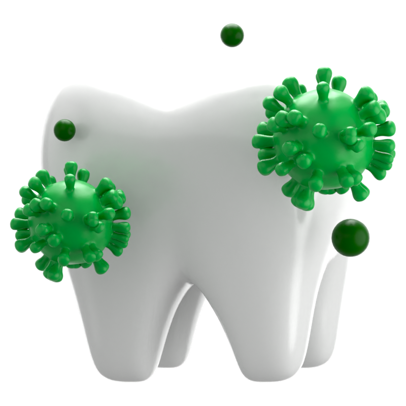 Ícone 3D de bactérias dentárias 3D Graphic