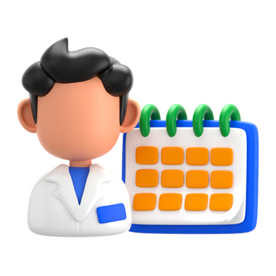 Male Doctor Calendar 3D Icon 3D Graphic