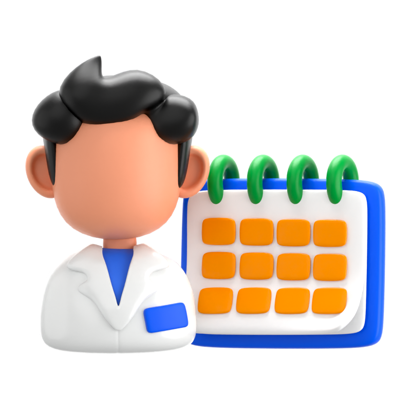 Male Doctor Calendar 3D Icon