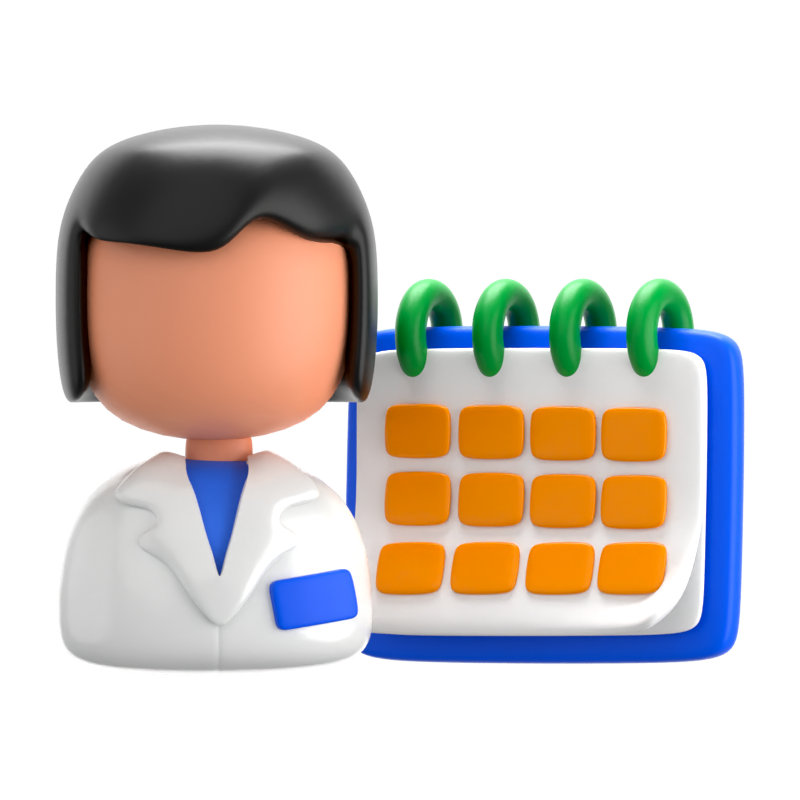 Female Doctor Calendar 3D Icon