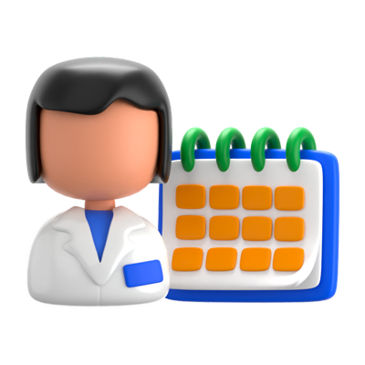 Female Doctor Calendar 3D Icon 3D Graphic