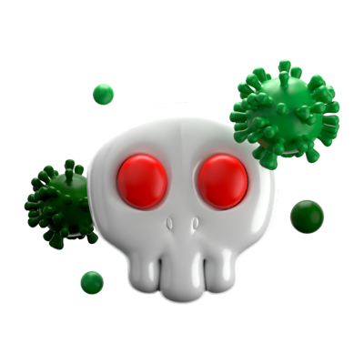 Danger Viruses 3D Icon 3D Graphic