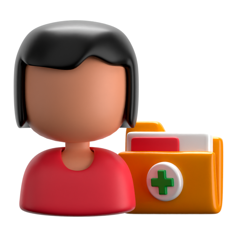 Weibliche Patientenmappe 3D-Symbol 3D Graphic