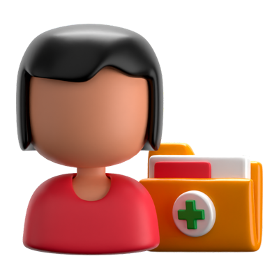 Female Patient Folder 3D Icon 3D Graphic