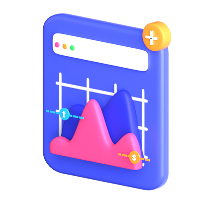 Area Chart 3D Icon 3D Graphic