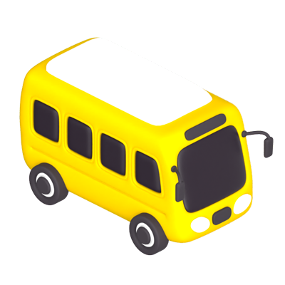 Bus 3D Icon 3D Graphic