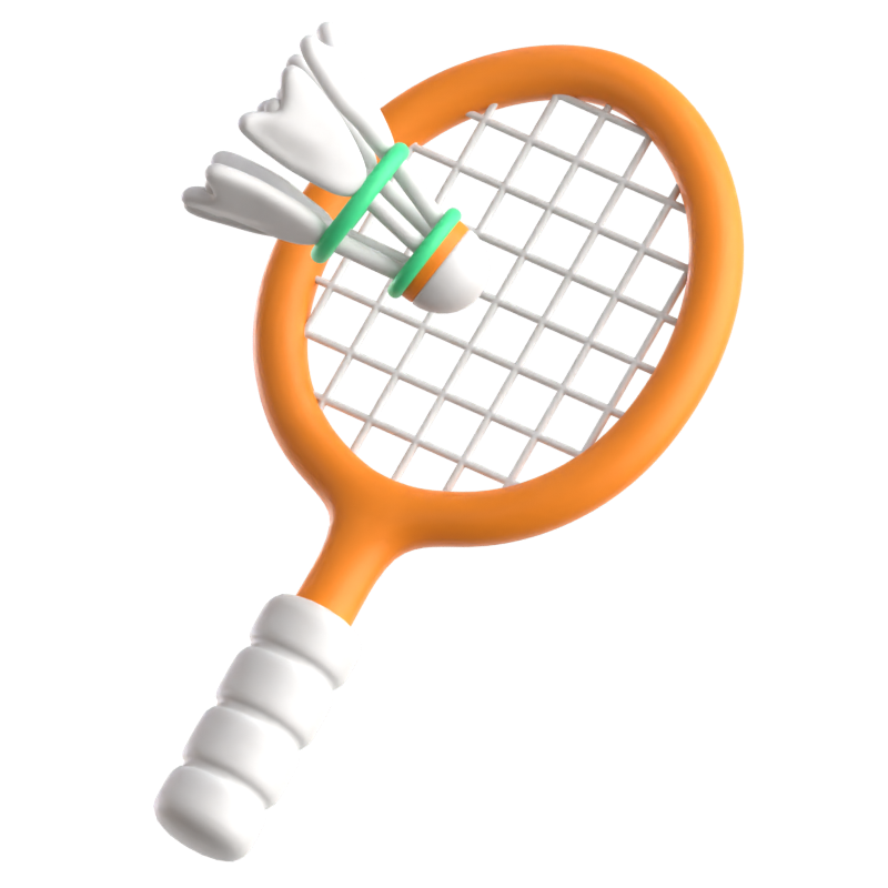 Icono 3D de bádminton