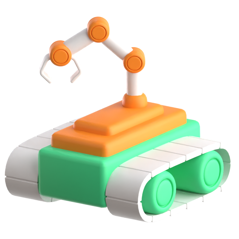 Roboterarm 3D-Symbol 3D Graphic