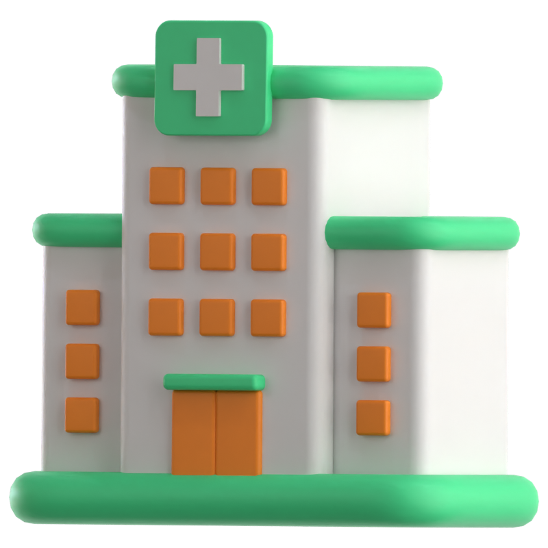 Krankenhaus 3D-Symbol