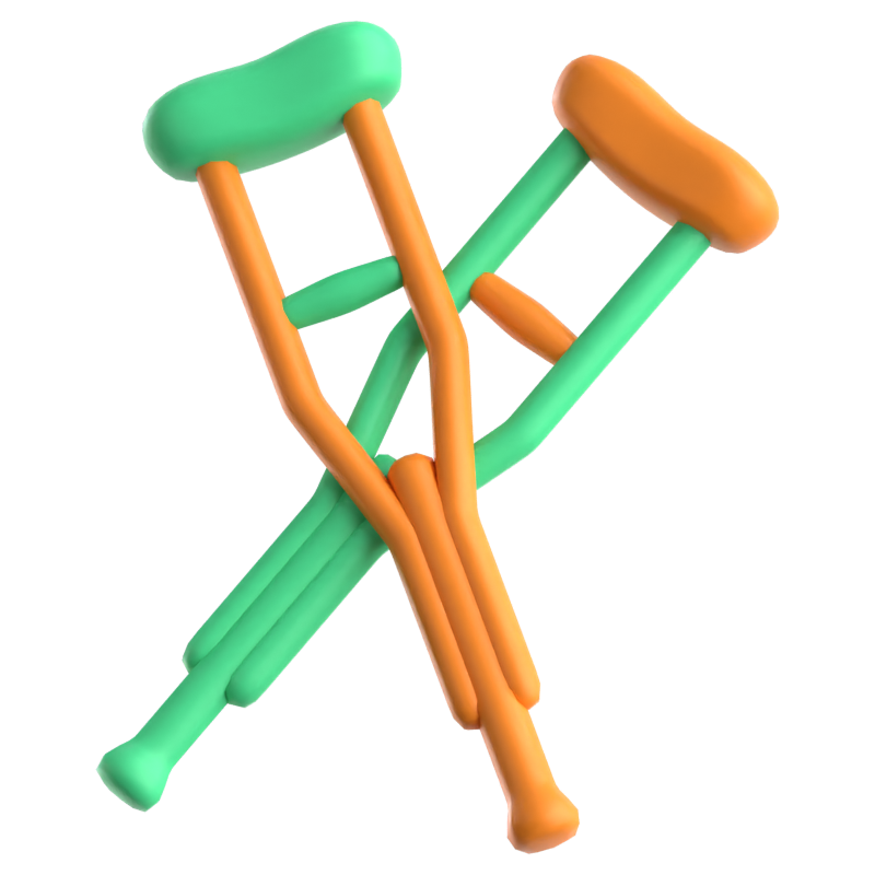 Crutch 3D Icon 3D Graphic