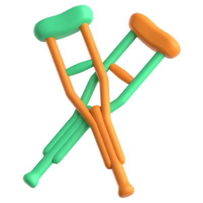 Crutch 3D Icon 3D Graphic