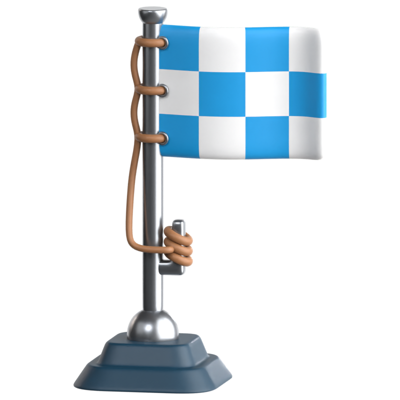 Bavarian Flag 3D Icon 3D Graphic