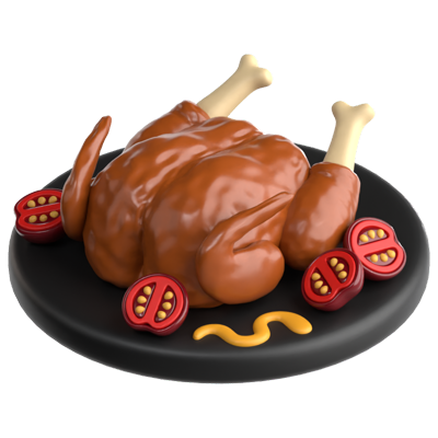 Pollo asado Icono 3D 3D Graphic